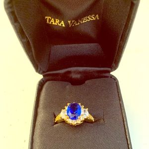 Tara Vanessa Vintage Blue Ring